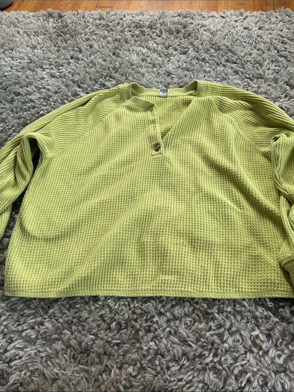 Light Green Waffle-Knit Women's Shirt